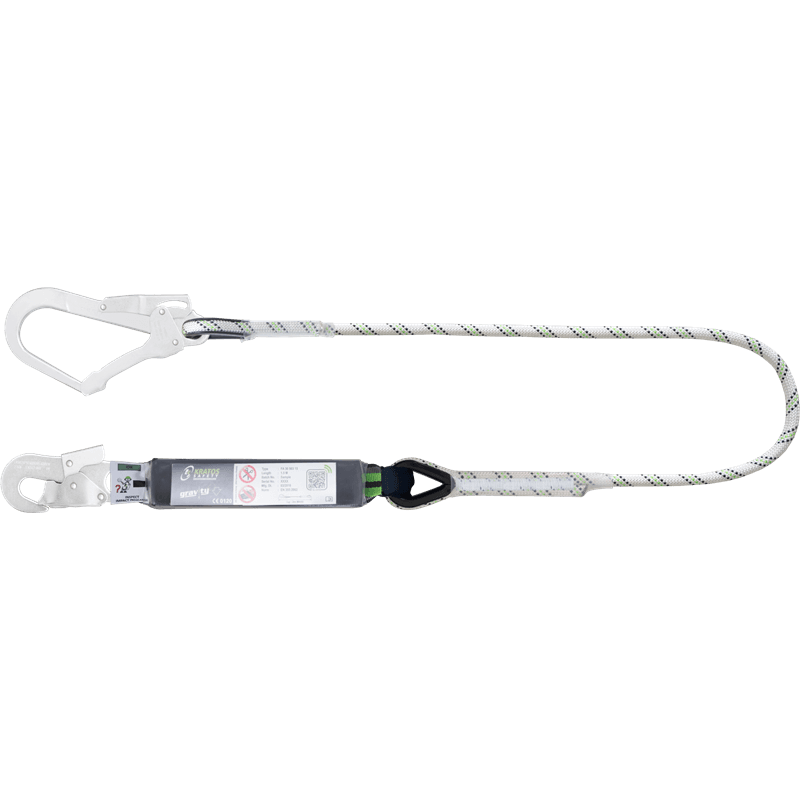 Kratos Leeflijn Energie Absorber met steigerhaak en veiligheidshaak - 1.50 meter