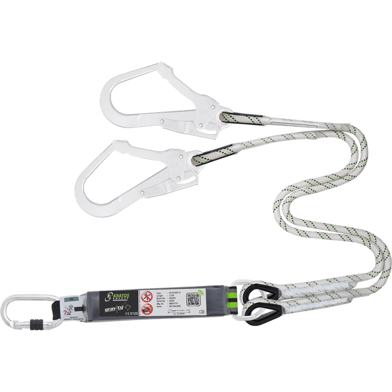 Kratos Y-lijn Energie-absorber 45 mm met Kernmantellijn 1,0 Meterincl. Karabijnhaak