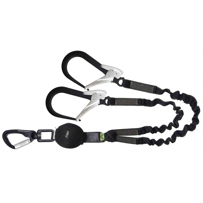 Kratos Elastische Y-lijn 45 mm Verstelbaar Max 1,5 m incl. Aluminium Karabijnhaak en 2x Aluminium Steigerhaken
