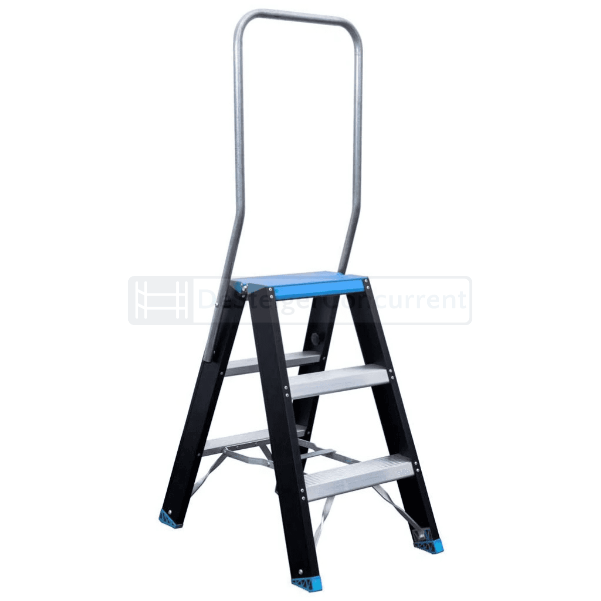 Eurostairs Black 'n Blue Dubbel Oploopbare Trap - 3 Treden