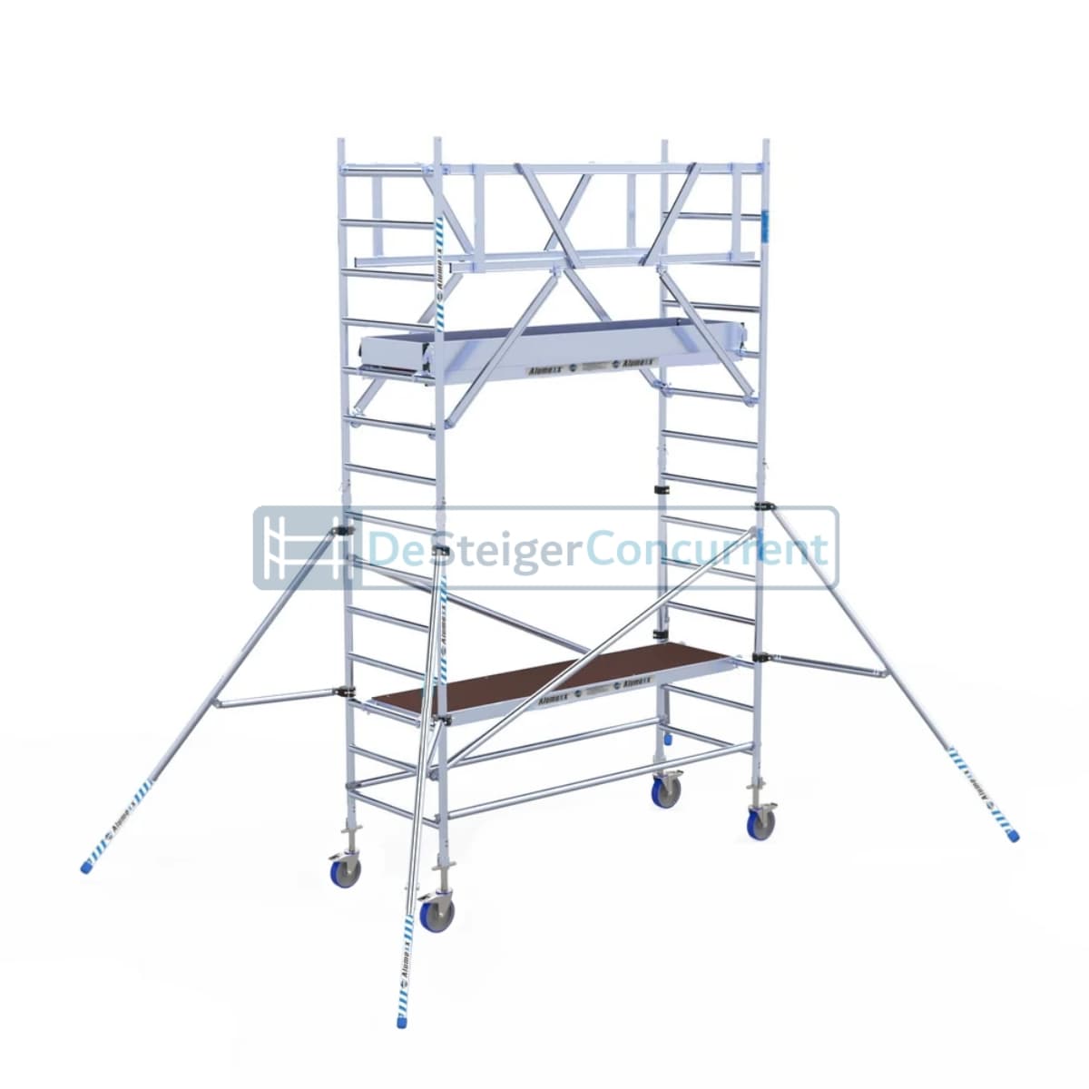 Alumexx Rolsteiger AGS-Pro - L190xB90cm - 5.20m werkhoogte - Vrijstaand gebruik - Houten platformen